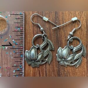 Floral Sterling Silver 925 Dangling Earrings